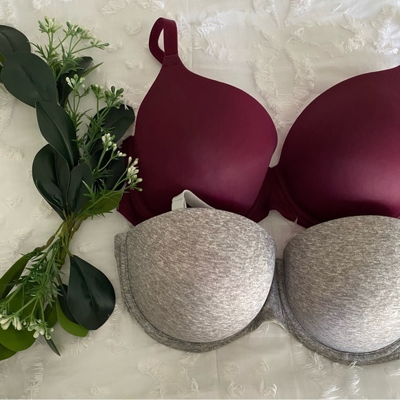 SOLD Victoria’s Secret PINK 36DD‎ Bra Set Red & Grey - Picture 7 of 12